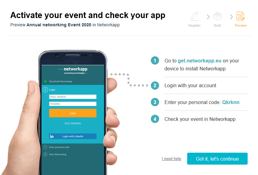 Activate your eventapp